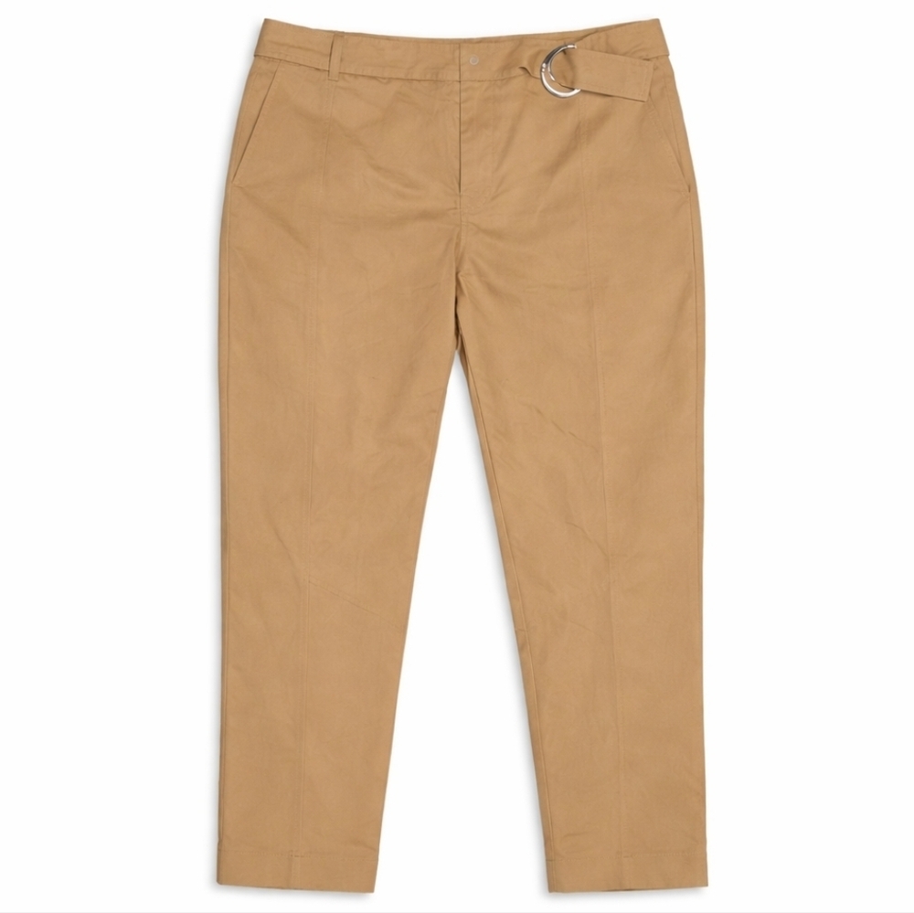 Le Lis Blanc High-Waist Khaki Trousers D-Ring Belt Size 40 pants slim 8 office